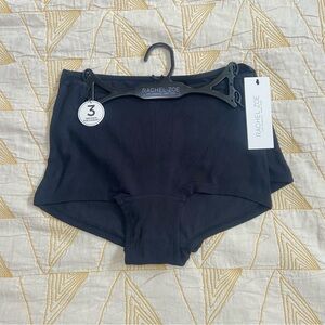 Rachel Zoe - Pack of 2 Black Ribbed Boyshort Panty